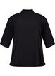 Top with high neckline and 3/4 sleeves, Black, Packshot image number 0