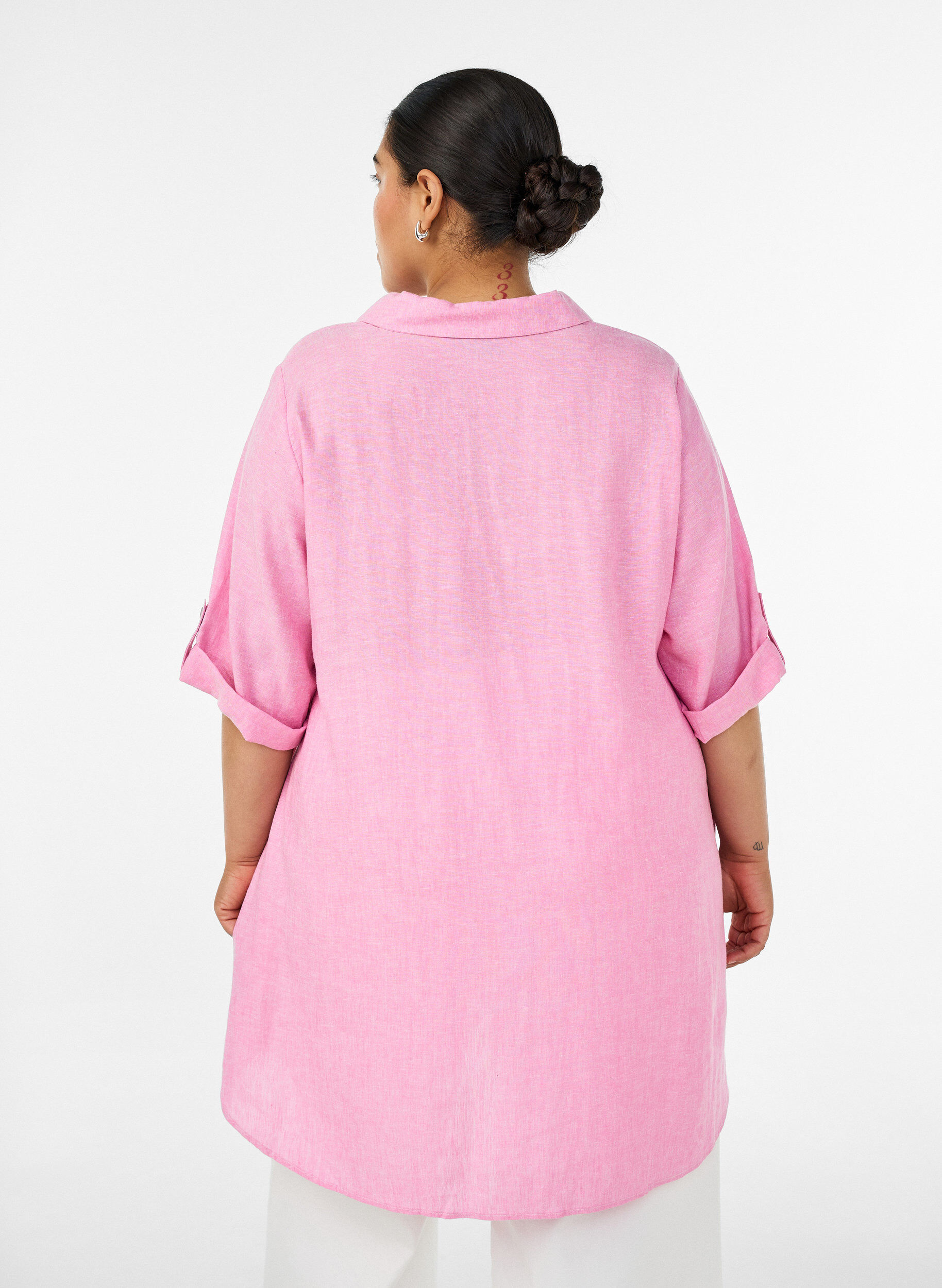ZizzifashionLinen and viscose tunic with A-shape, 2169, Model image number 2