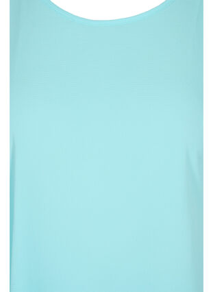 Blouse with short sleeves and a round neckline, Aqua Splash, Packshot image number 2