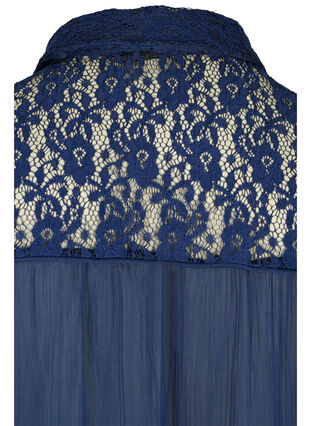 Long shirt with lace details, Evening Blue, Packshot image number 3