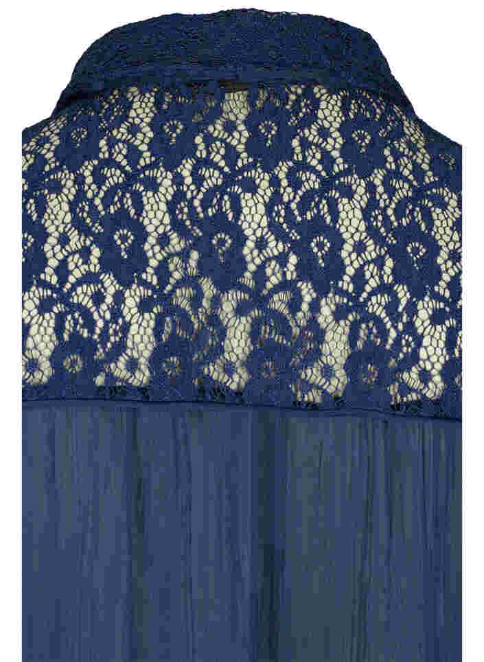 Long shirt with lace details, Evening Blue, Packshot image number 3