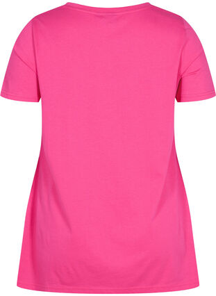 Short-sleeved cotton t-shirt with a-line, Beetroot Pur SUMMER, Packshot image number 1