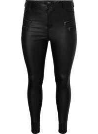 Coated Amy jeans with zipper detail