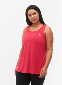 Plain-coloured sports top with round neck, Jazzy, Model