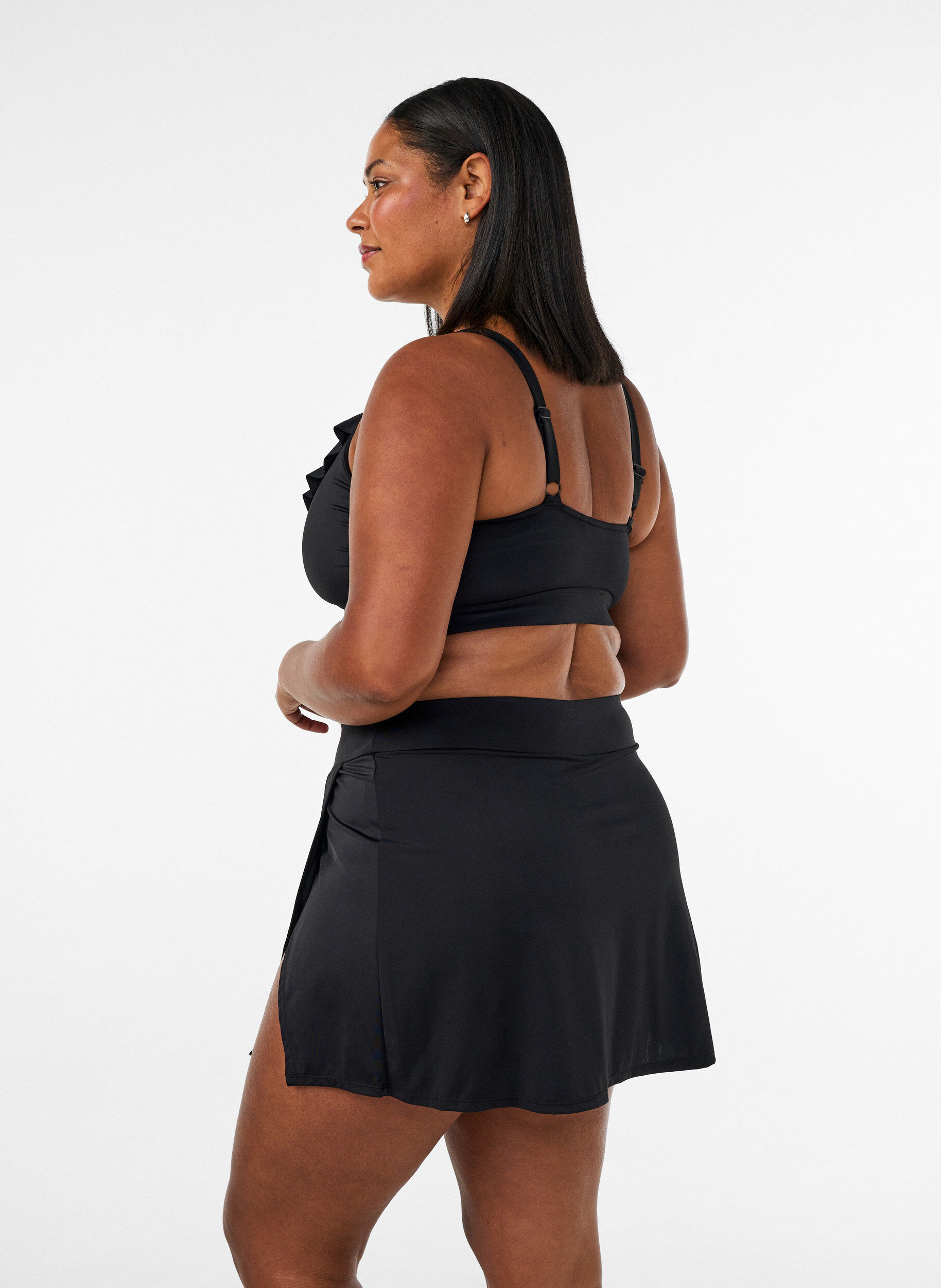 ZizzifashionBikini bottom with brief and wrap-around effect, Black, Model image number 1