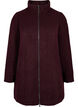 Melange bouclé coat with zipper, Tawny Port Mel., Packshot image number 0