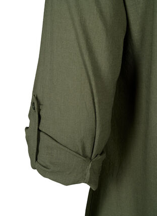 Tunic in cotton with 3/4 sleeves, Thyme, Packshot image number 3