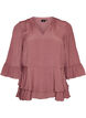 Blouse with 3/4-sleeves and ruffle details, Rose, Packshot image number 0