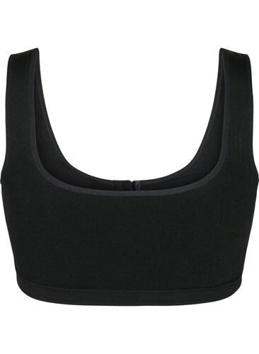 Seamless bra with front closure, Black, Packshot image number 1