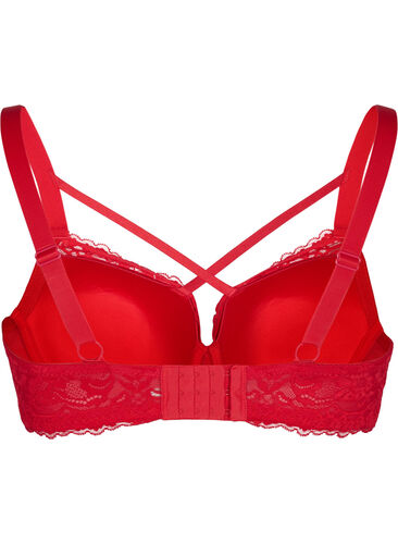 Padded bra with lace and cross detail, Red Ass., Packshot image number 1