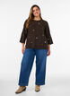 Knitted blouse with small embroidered motifs, Brown, Model image number 1