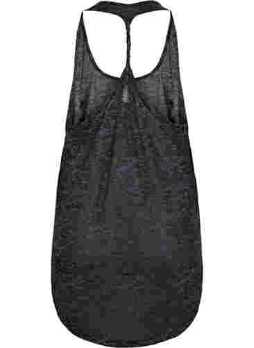 Workout top with racer back, Black w. WORK IT OUT, Packshot image number 1