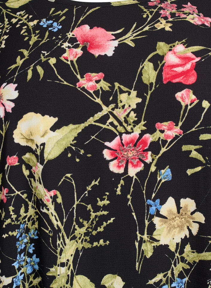 Dress with print and short sleeves, Black, Packshot image number 2