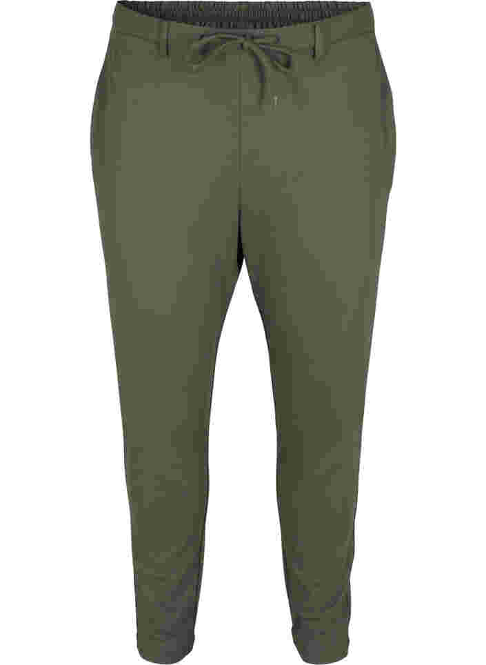 Cropped trousers with pockets, Thyme, Packshot image number 0