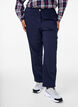 Straight fit trousers with a high waist, Blue, Model image number 2