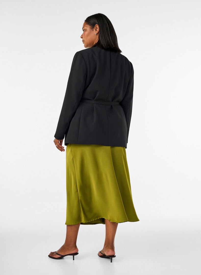 Satin midi skirt, Green, Model