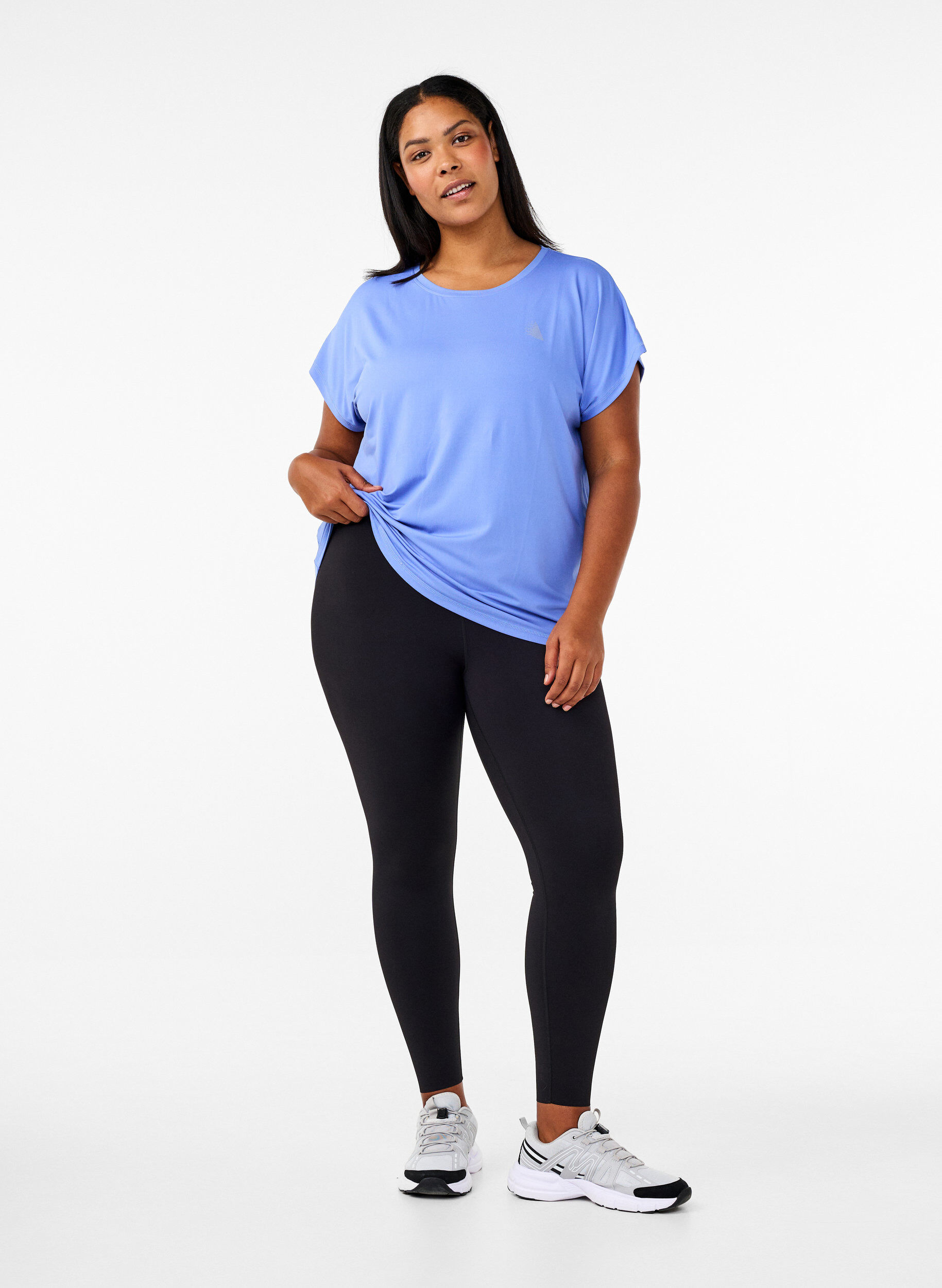 Zizzifashion Solid-coloured workout T-shirt, Blue, Model image number 1