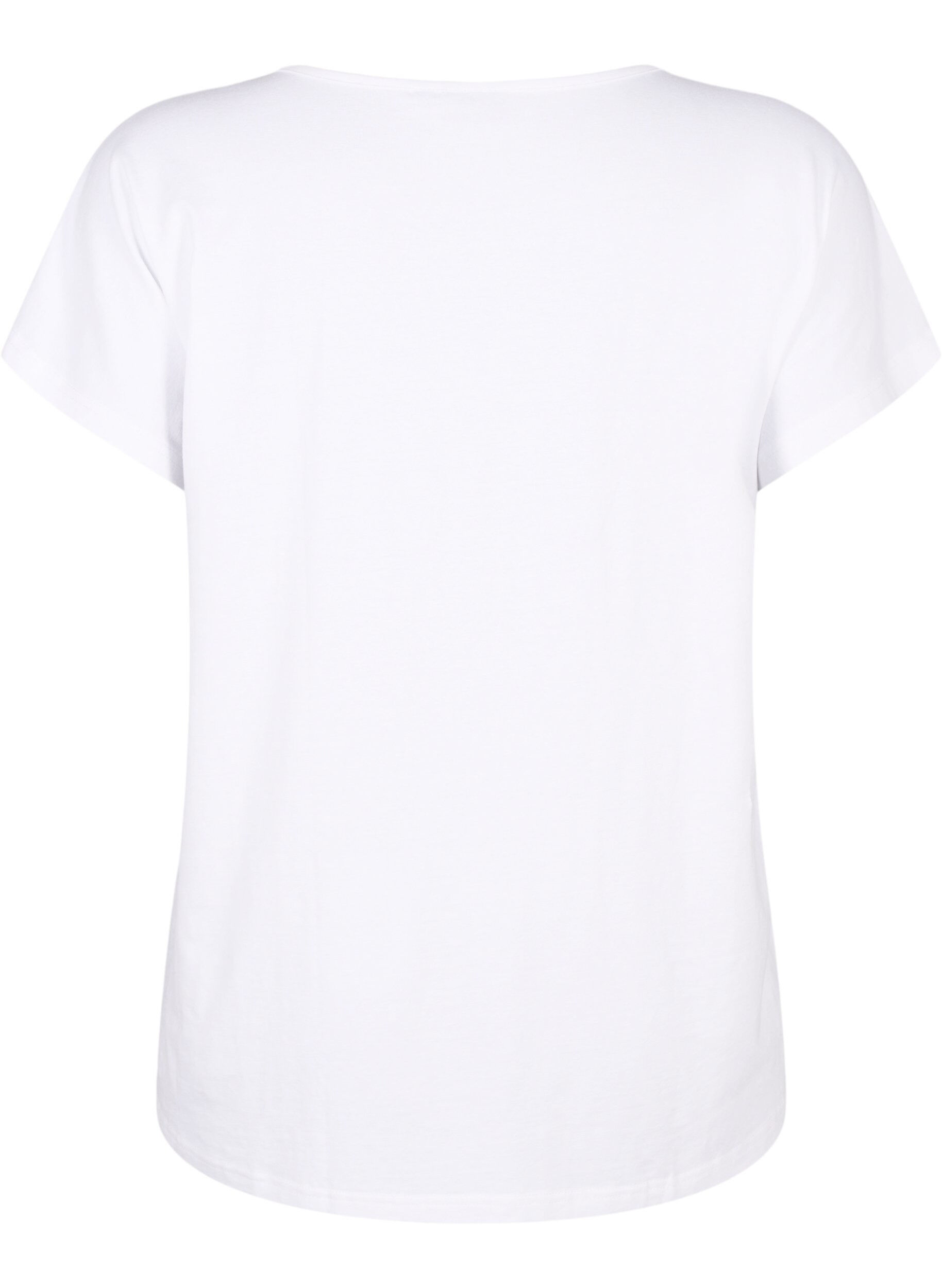 Zizzifashion V-neck T-shirt with chest pocket, Bright White, Packshot image number 1