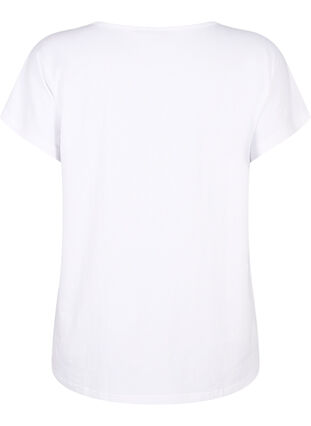 V-neck T-shirt with chest pocket, Bright White, Packshot image number 1