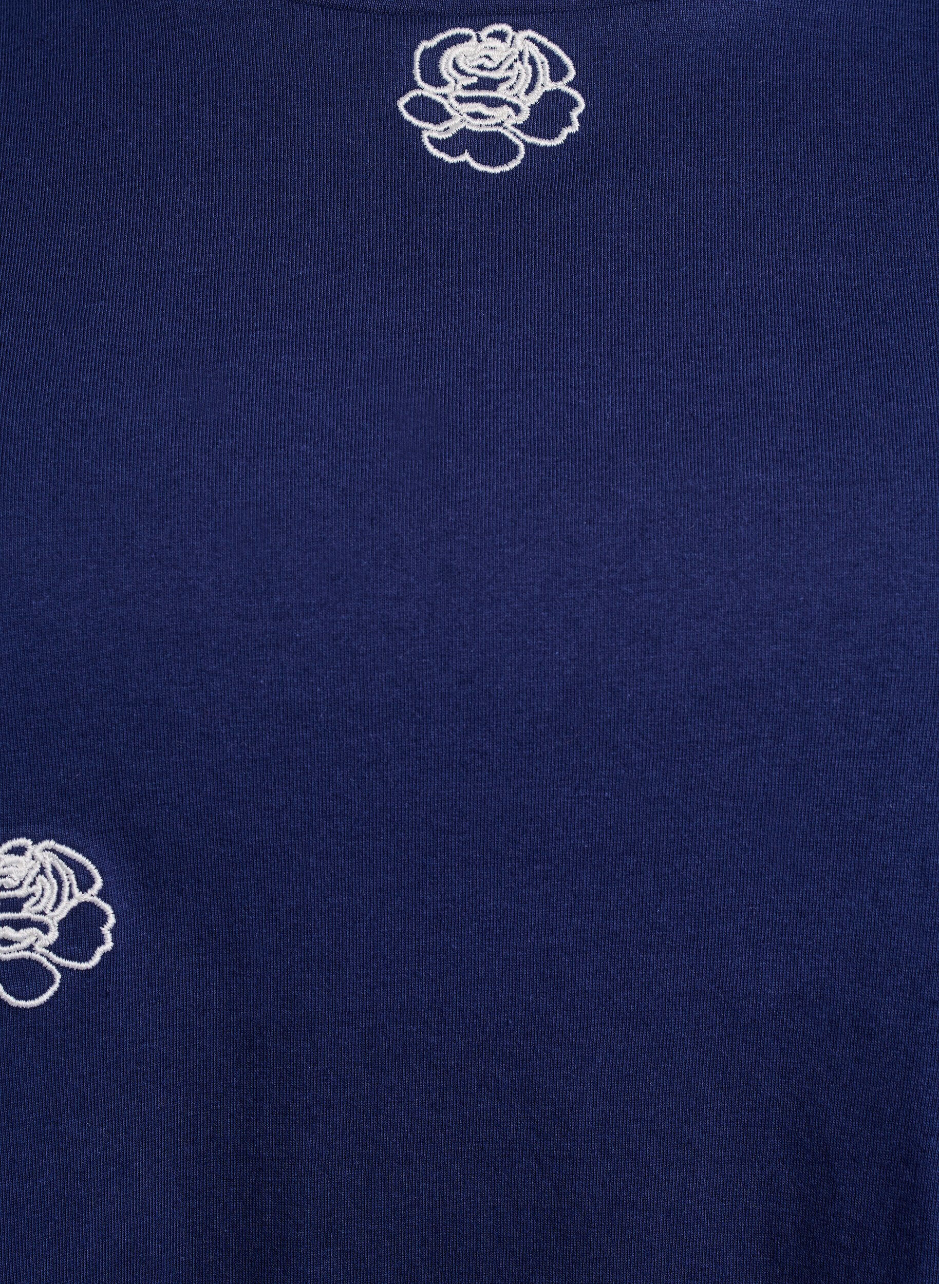 Zizzifashion T-shirt in organic cotton with embroidered motifs, Blue, Packshot image number 2