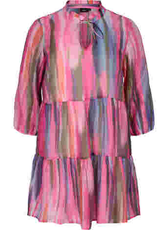 Printed viscose tunic with tie-string detail