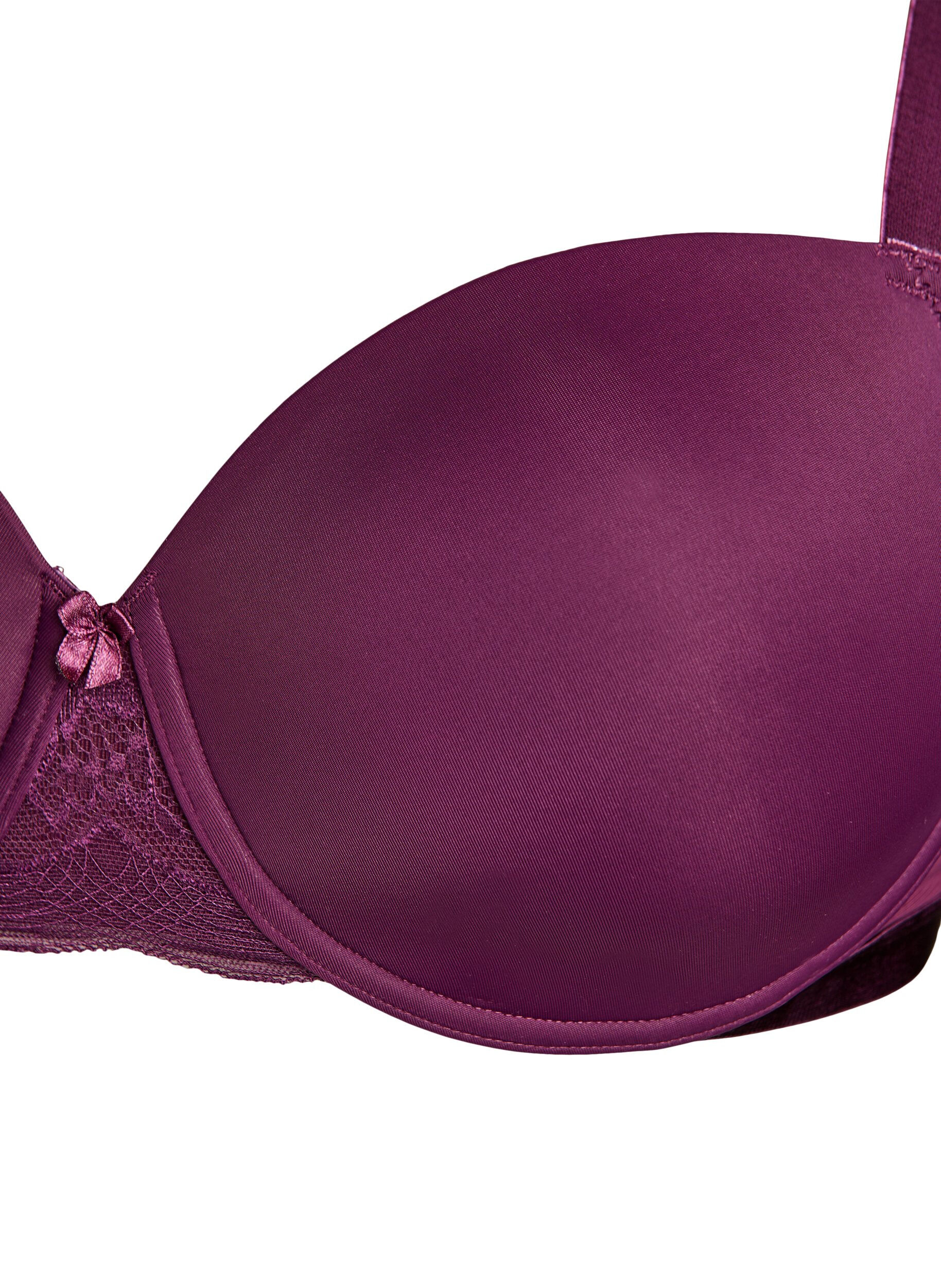 Zizzifashion Moulded bra with mesh, Purple, Packshot image number 2