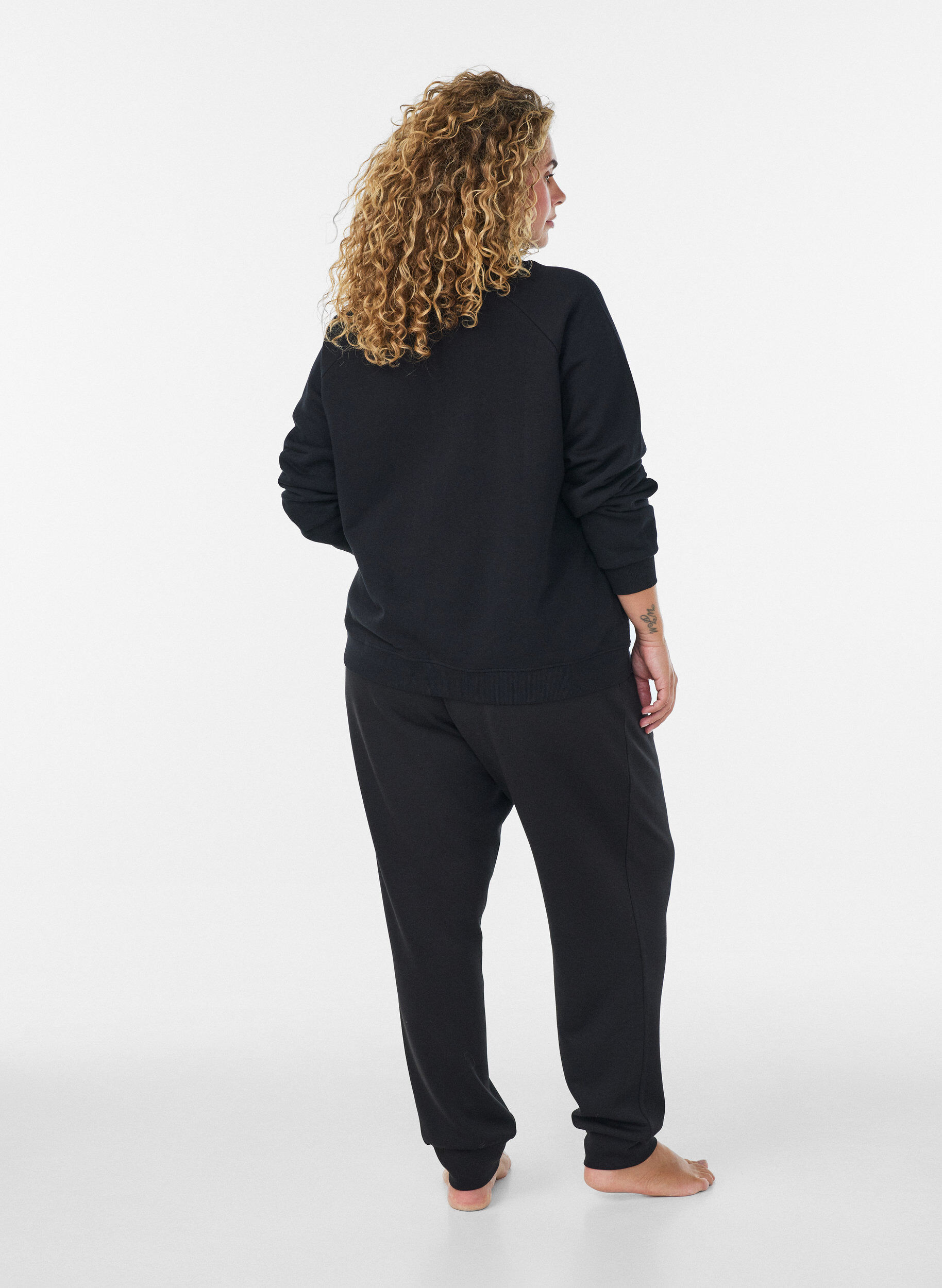 ZizzifashionSweat cardigan with high collar and zip, Black, Model image number 2