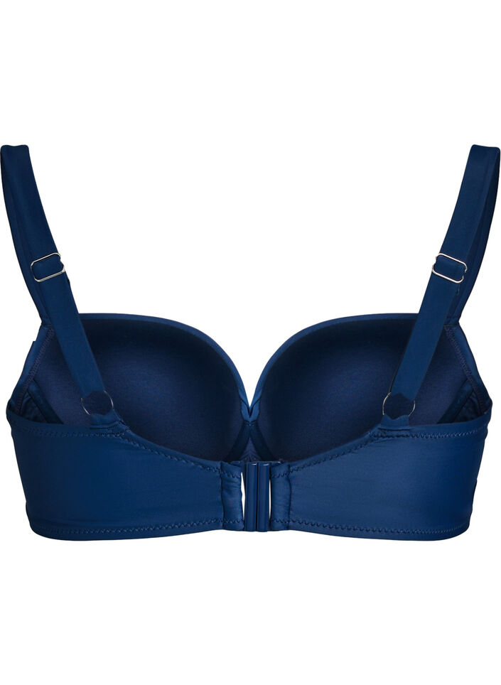 Bikini top with underwire and draping, Blue, Packshot image number 1