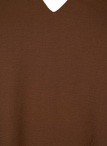 V-neck blouse with long sleeves, Chestnut, Packshot image number 2