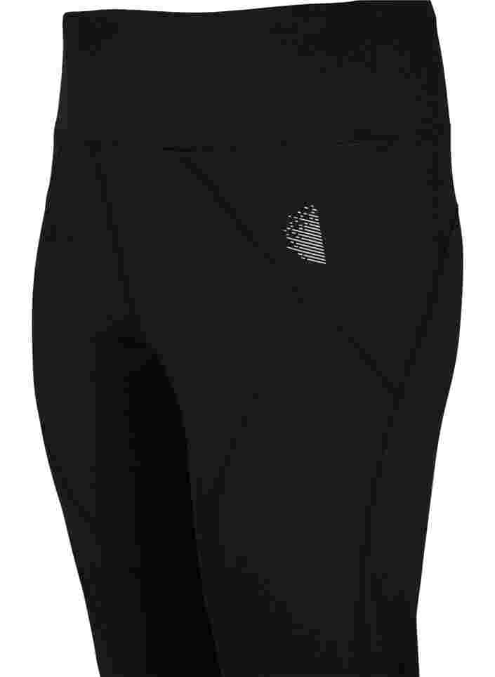 Workout leggings with reflex and inner fleece, Black, Packshot image number 2
