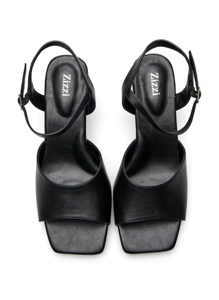 Pumps with an open toe and square toe, Black, Packshot image number 2