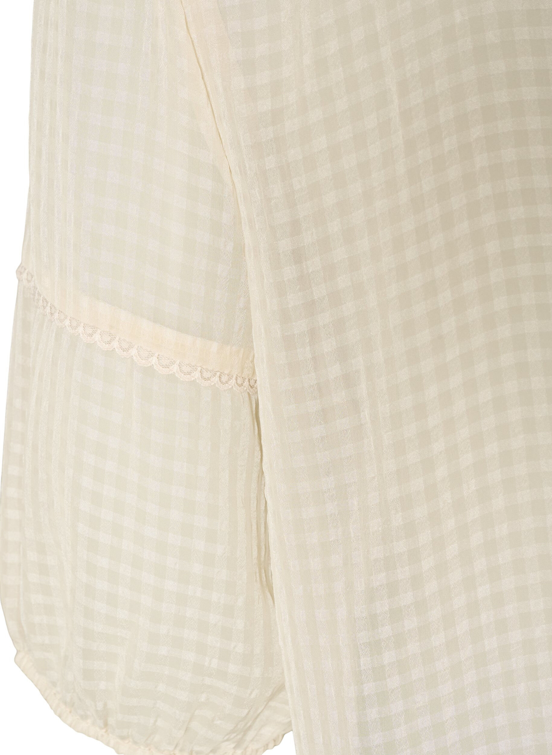 ZizzifashionBlouse in seersucker with tie-string, Beige, Packshot image number 3