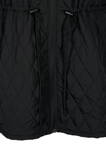 Reflective sports jacket with adjustable waist, Black w. Reflex, Packshot image number 3