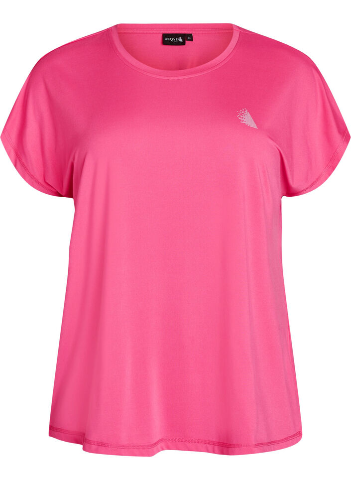 Solid-coloured training T-shirt, Pink, Packshot image number 0