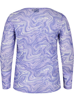 Printed mesh blouse, Lilac, Packshot image number 1