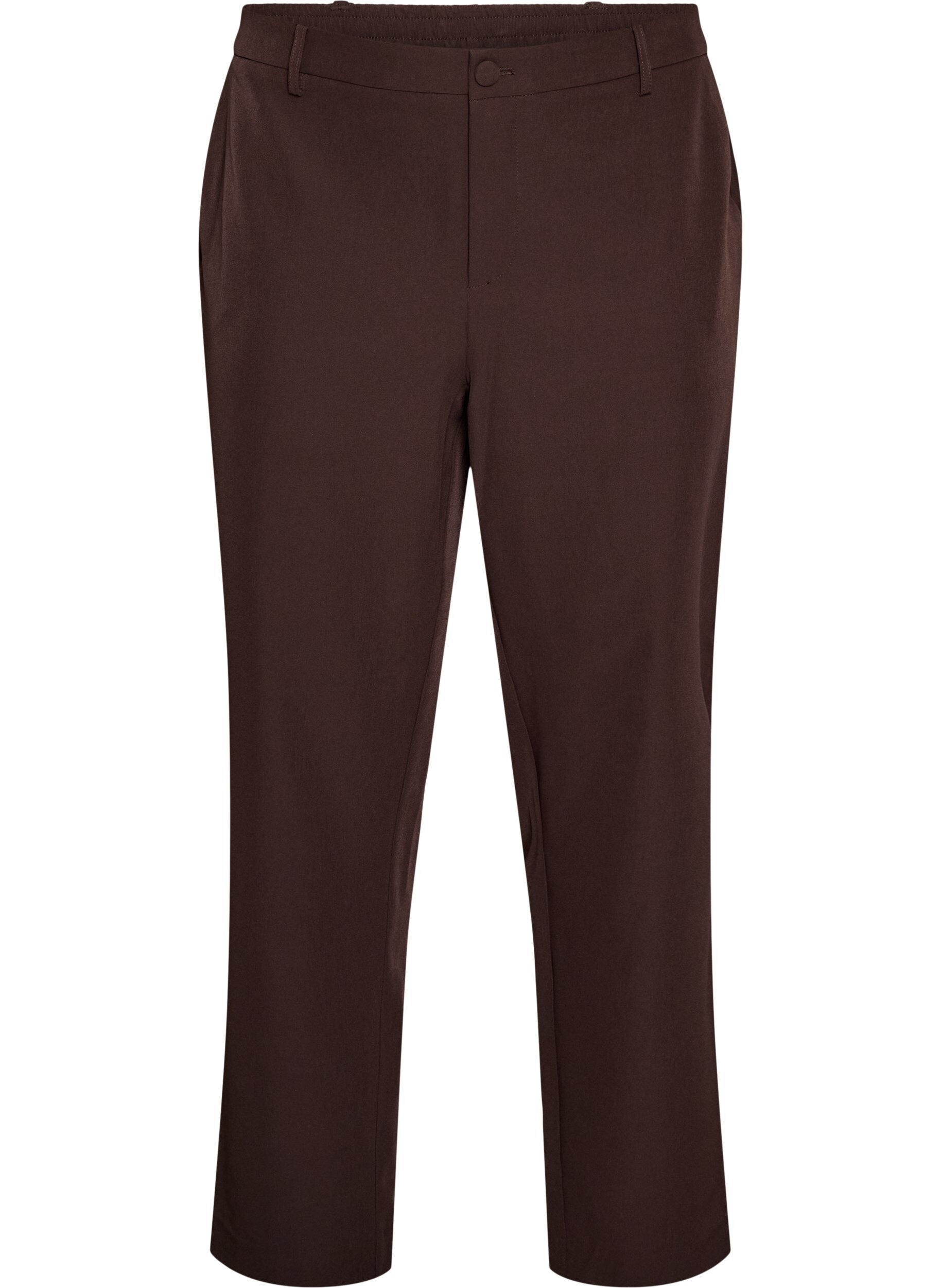 Trousers with pockets and straight legs