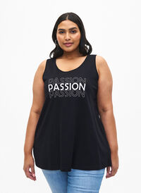 Cotton top with a-shape, Black W. Passion, Model