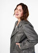 Distressed imitation leather jacket, Dark Grey Wash, Model image number 2