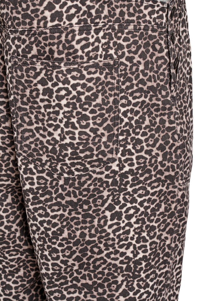 Leopard print denim dungarees, Brown, Packshot image number 3