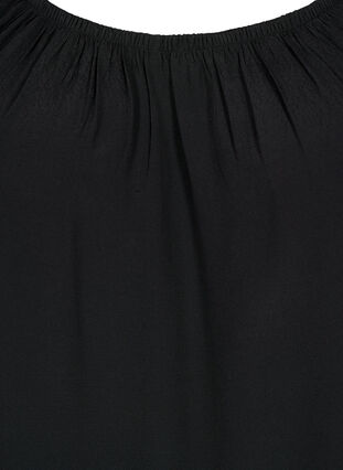 Plain viscose blouse with short sleeves, Black, Packshot image number 2