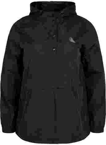 Hooded sports jacket with pockets