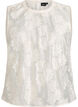 Sleeveless top in jacquard with a floral texture, Vanilla, Packshot image number 0