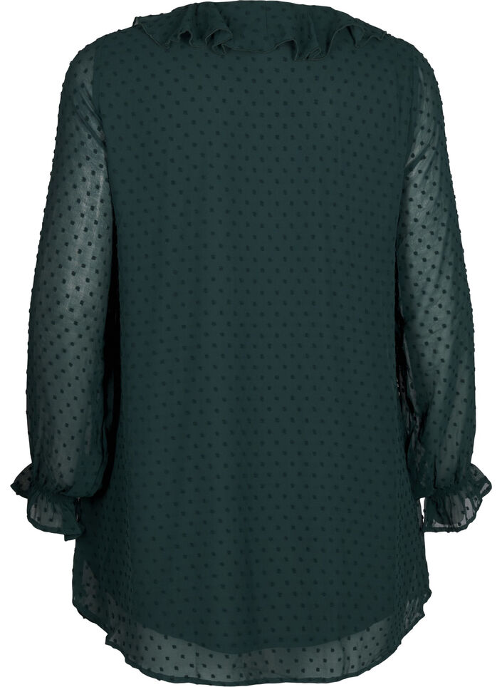 Tunic with ruffles and dotted texture, Scarab, Packshot image number 1