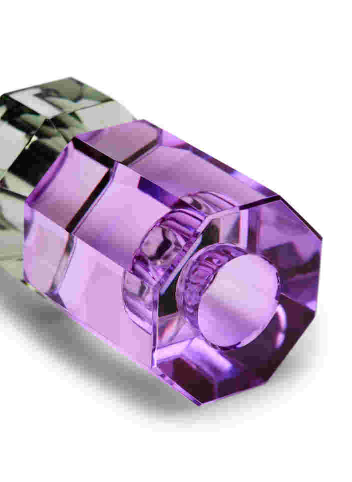 Crystal candle holder, Olive/Violet, Packshot image number 3