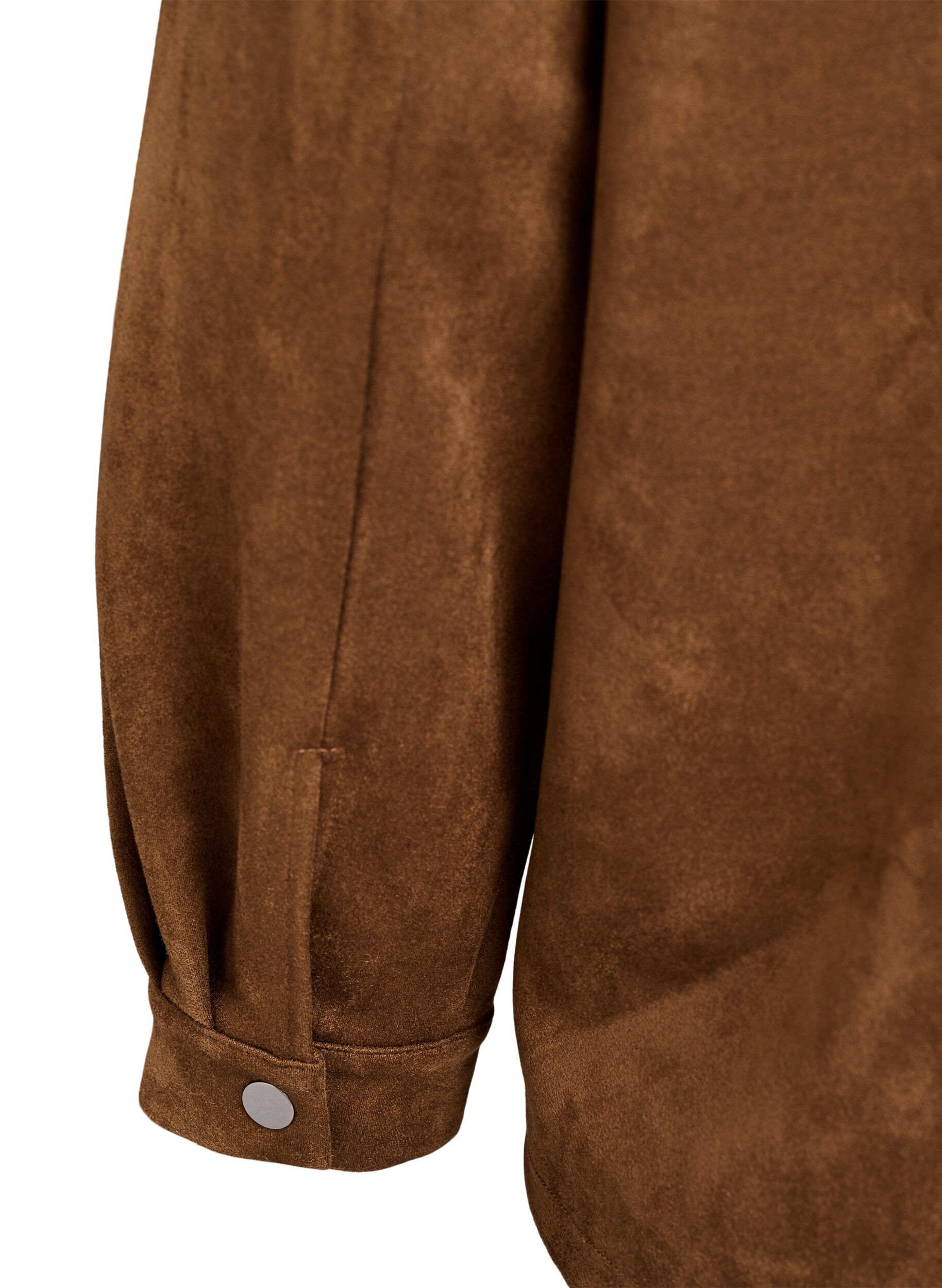 Zizzifashion Faux suede shirt, Brown, Packshot image number 3