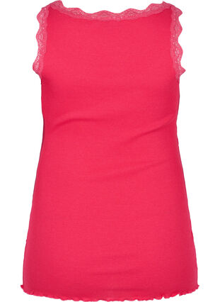 Top with lace trim, Raspberry, Packshot image number 1