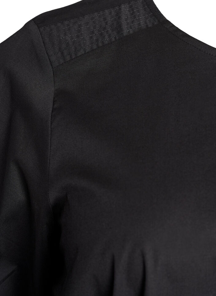 Blouse with stitching details and 3/4 sleeves, Black, Packshot image number 2