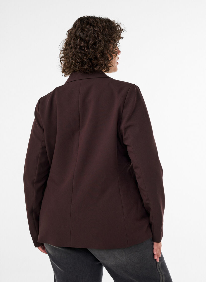 Classic blazer with a single button closure, Brown, Model image number 2