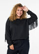 Sweatshirt with fringes, Black, Model image number 0