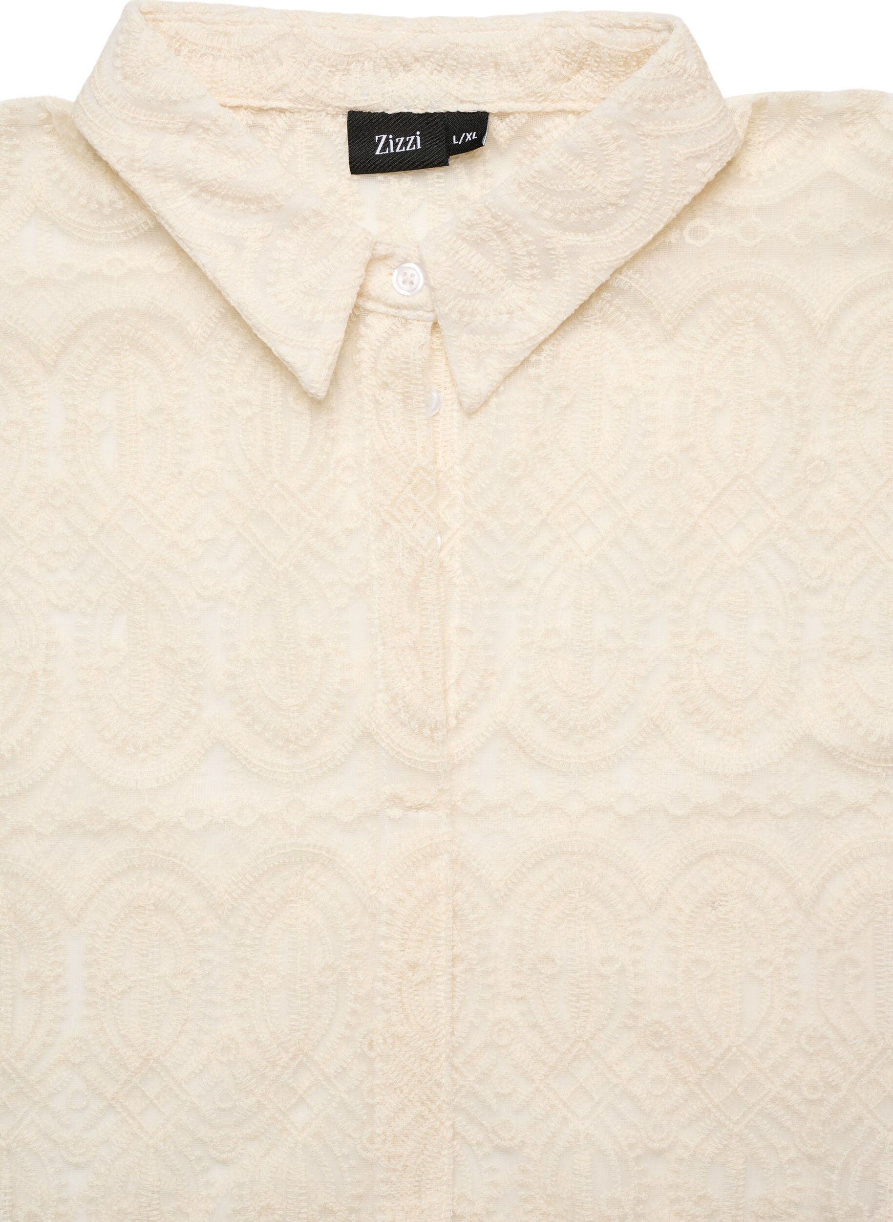 ZizzifashionLace collar insert with a concealed button fastening, Vanilla, Packshot image number 2